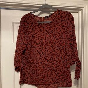 Papermoon Red and Black Animal Print Blouse